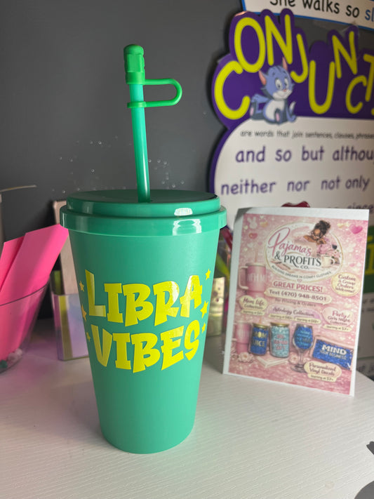 Funny Zodiac Cup with Straw | Personalized Aesthetic Zodiac Cup