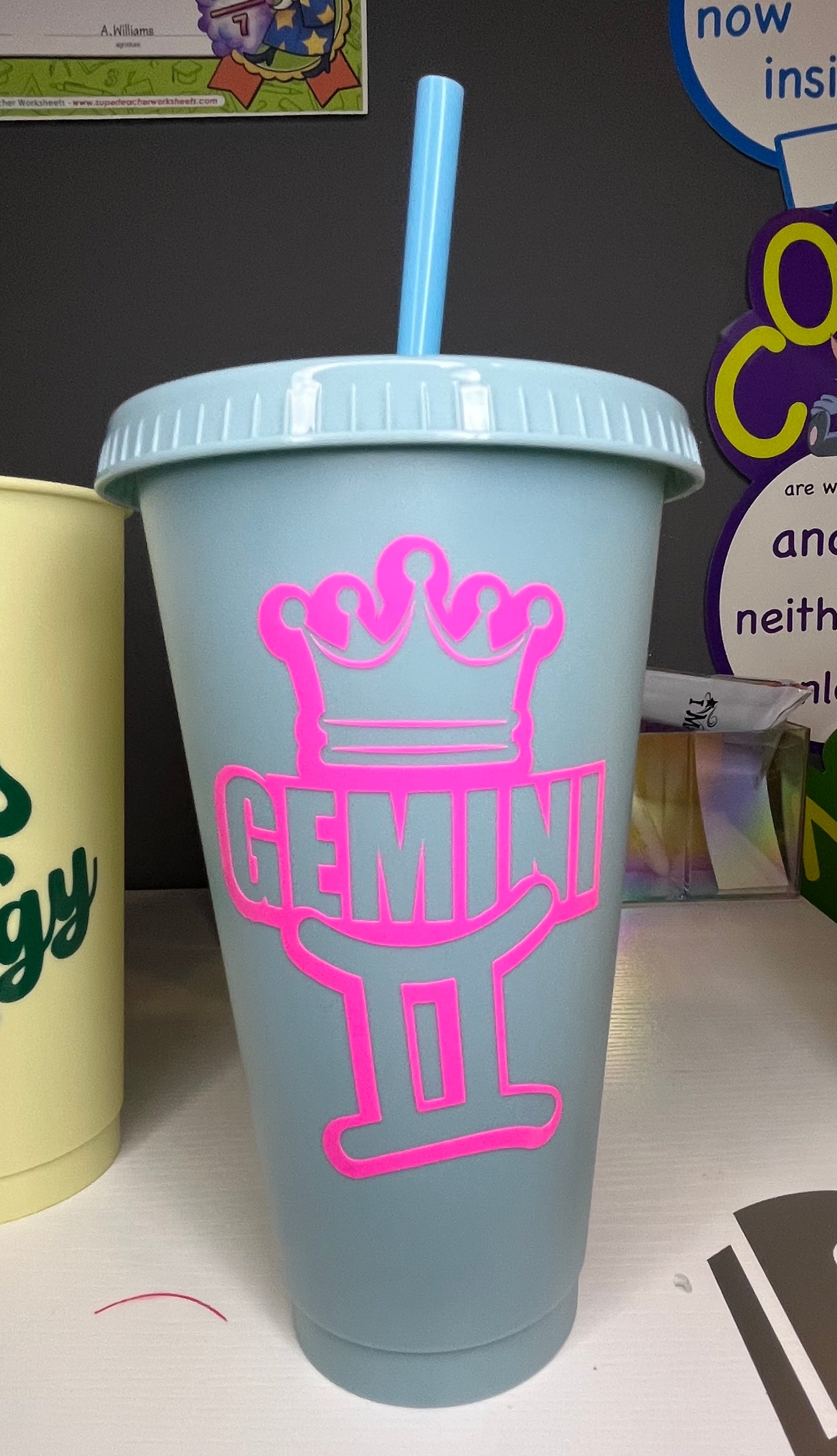 Funny Zodiac Cup with Straw | Personalized Aesthetic Zodiac Cup